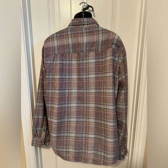 MARMOT Men’s Jasper Plaid Flannel Long Sleeve Shirt Flap Pockets in Fig, SizeXXL - Picture 6 of 8